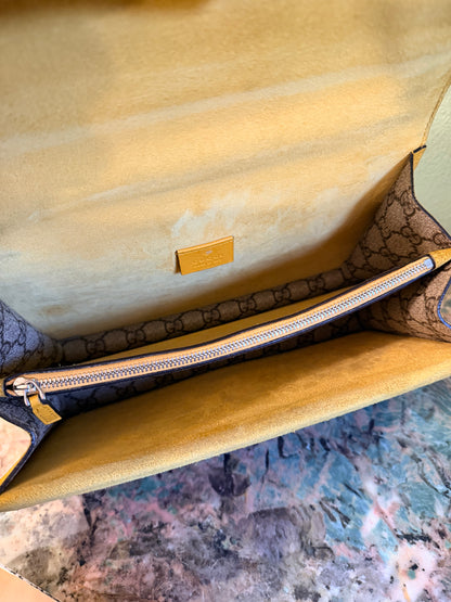 GUCCI YELLOW GG SUPREME MEDIUM DIONYSUS SHOULDER BAG