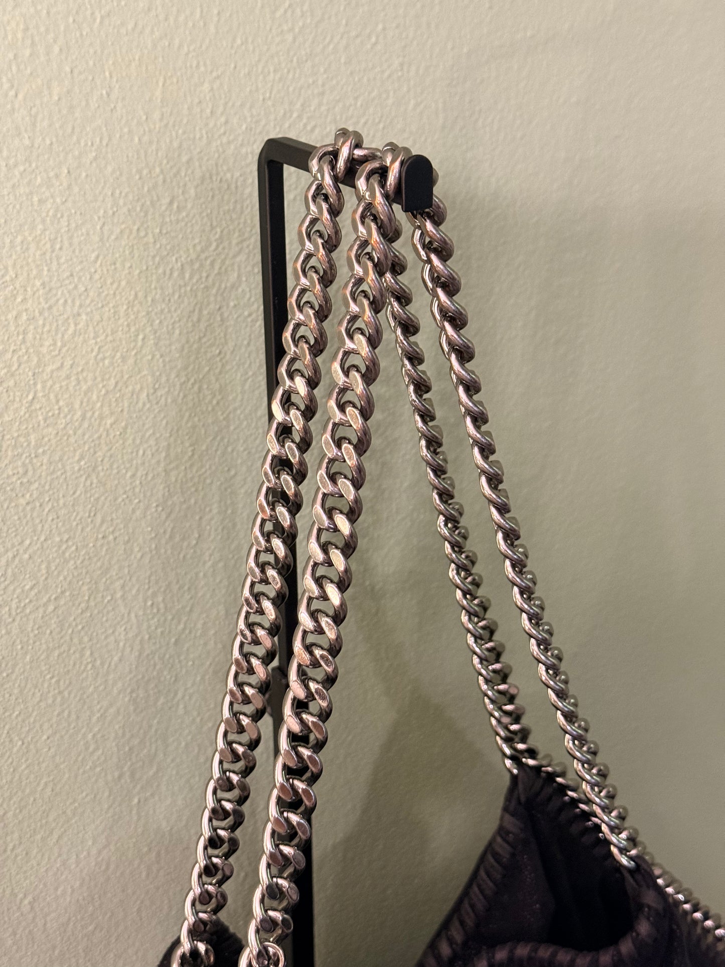 STELLA MCCARTNEY BLACK MEDIUM FALABELLA SHOULDER BAG