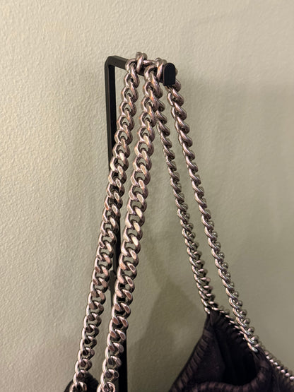 STELLA MCCARTNEY BLACK MEDIUM FALABELLA SHOULDER BAG