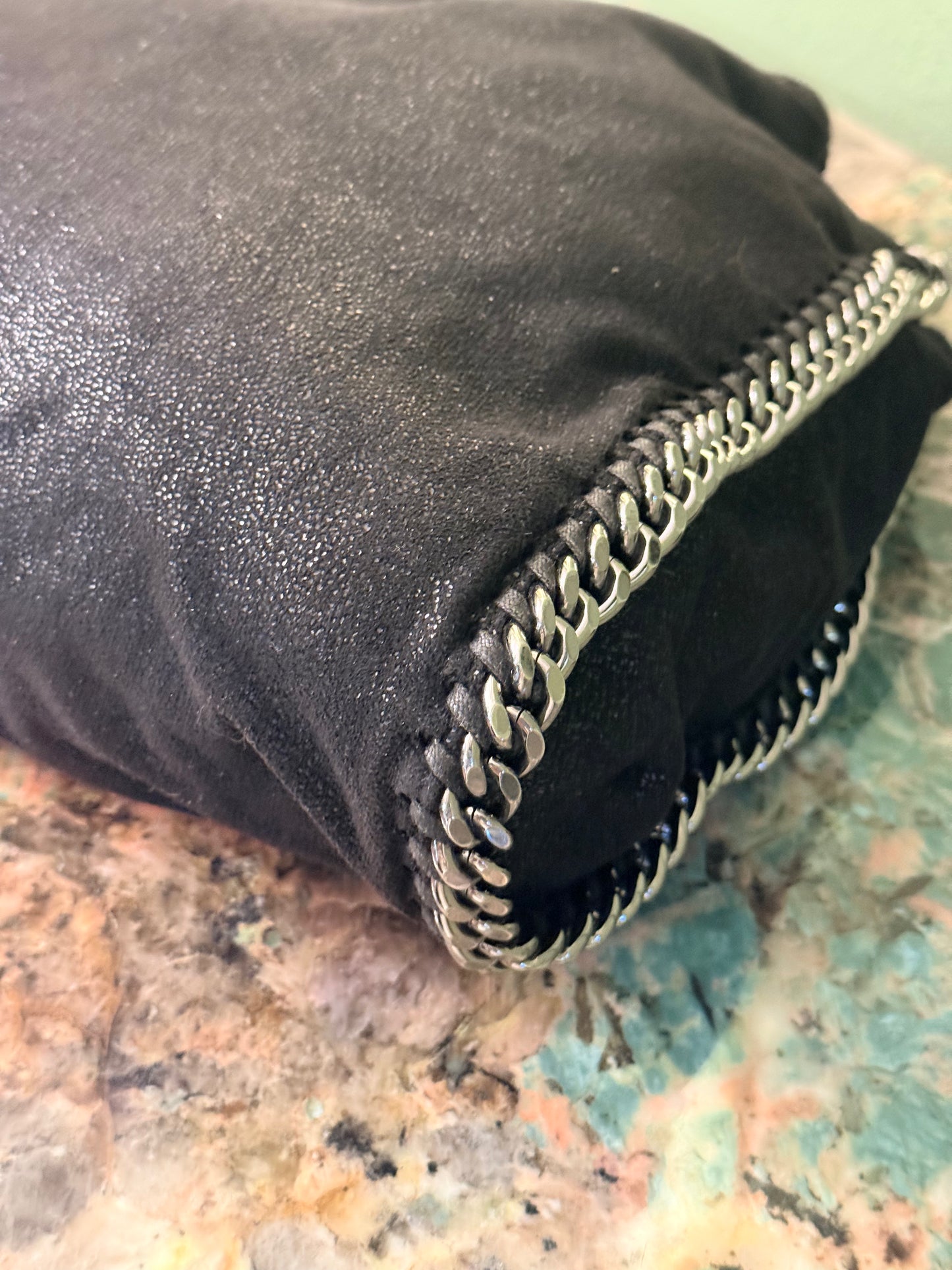 STELLA MCCARTNEY BLACK MEDIUM FALABELLA SHOULDER BAG