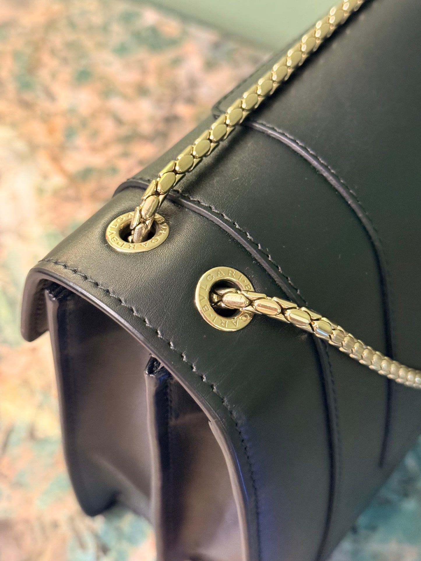 BULGARI BLACK MEDIUM SERPENTI SHOULDER BAG