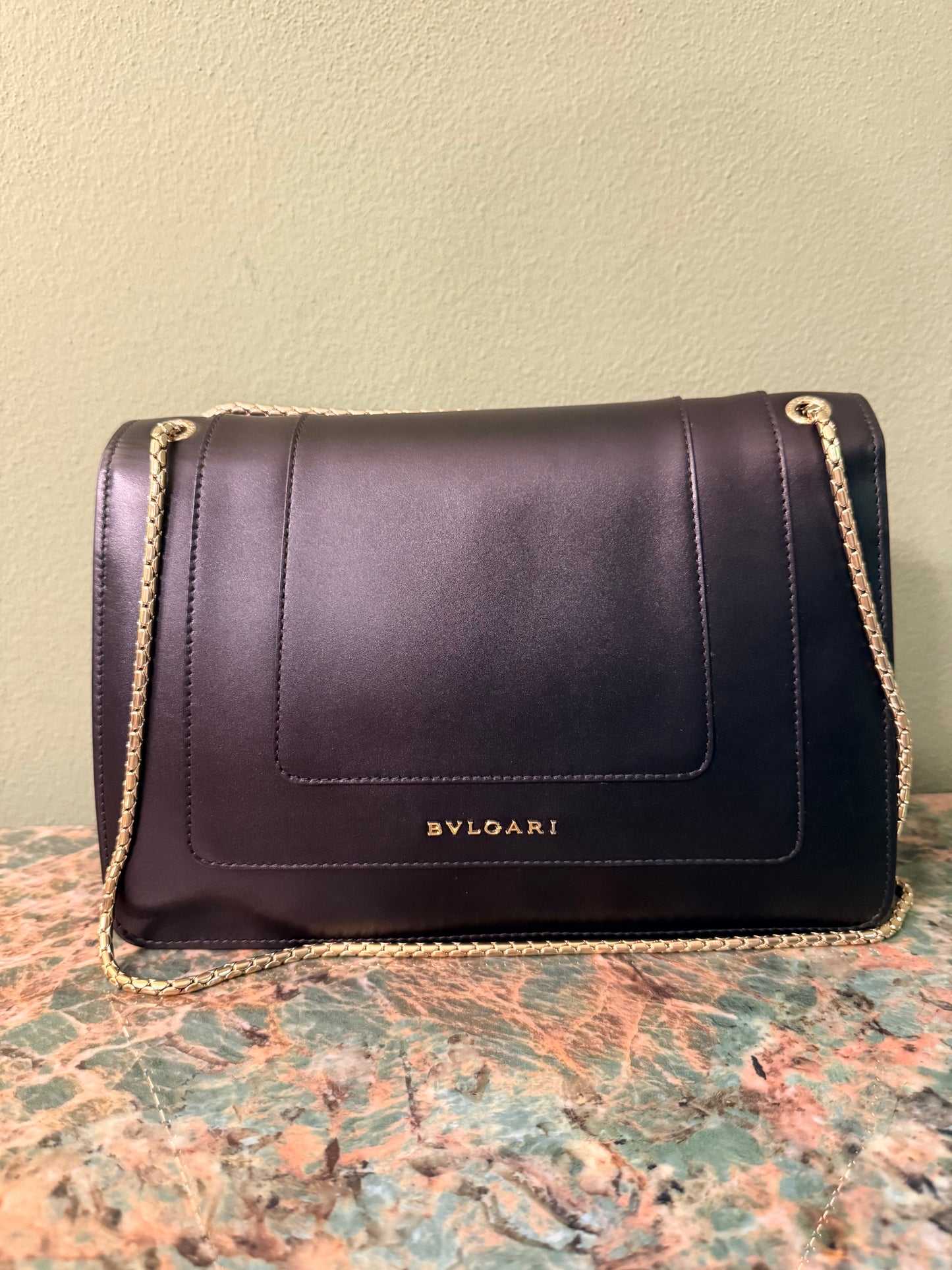 BULGARI BLACK MEDIUM SERPENTI SHOULDER BAG