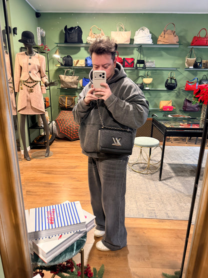 LOUIS VUITTON BLACK EPI TWIST CROSSBODY BAG