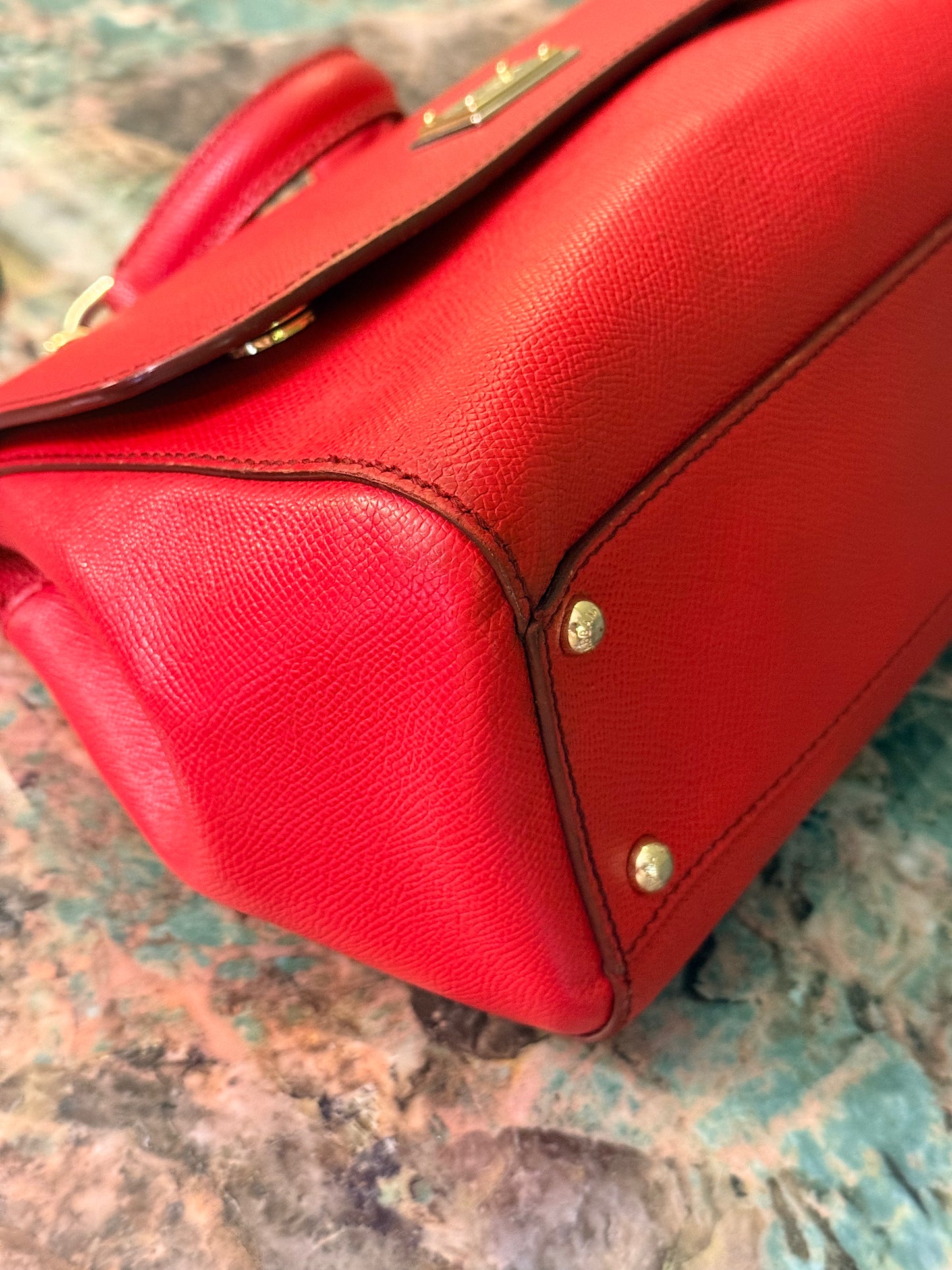 DOLCE & GABBANA RED MEDIUM MISS SICILY HANDBAG