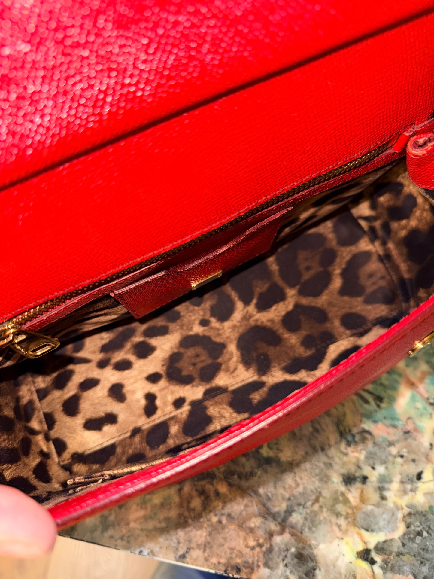 DOLCE & GABBANA RED MEDIUM MISS SICILY HANDBAG