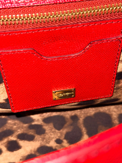 DOLCE & GABBANA RED MEDIUM MISS SICILY HANDBAG