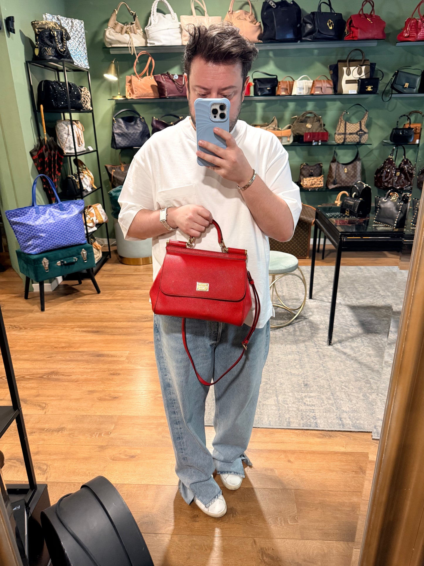 DOLCE & GABBANA RED MEDIUM MISS SICILY HANDBAG