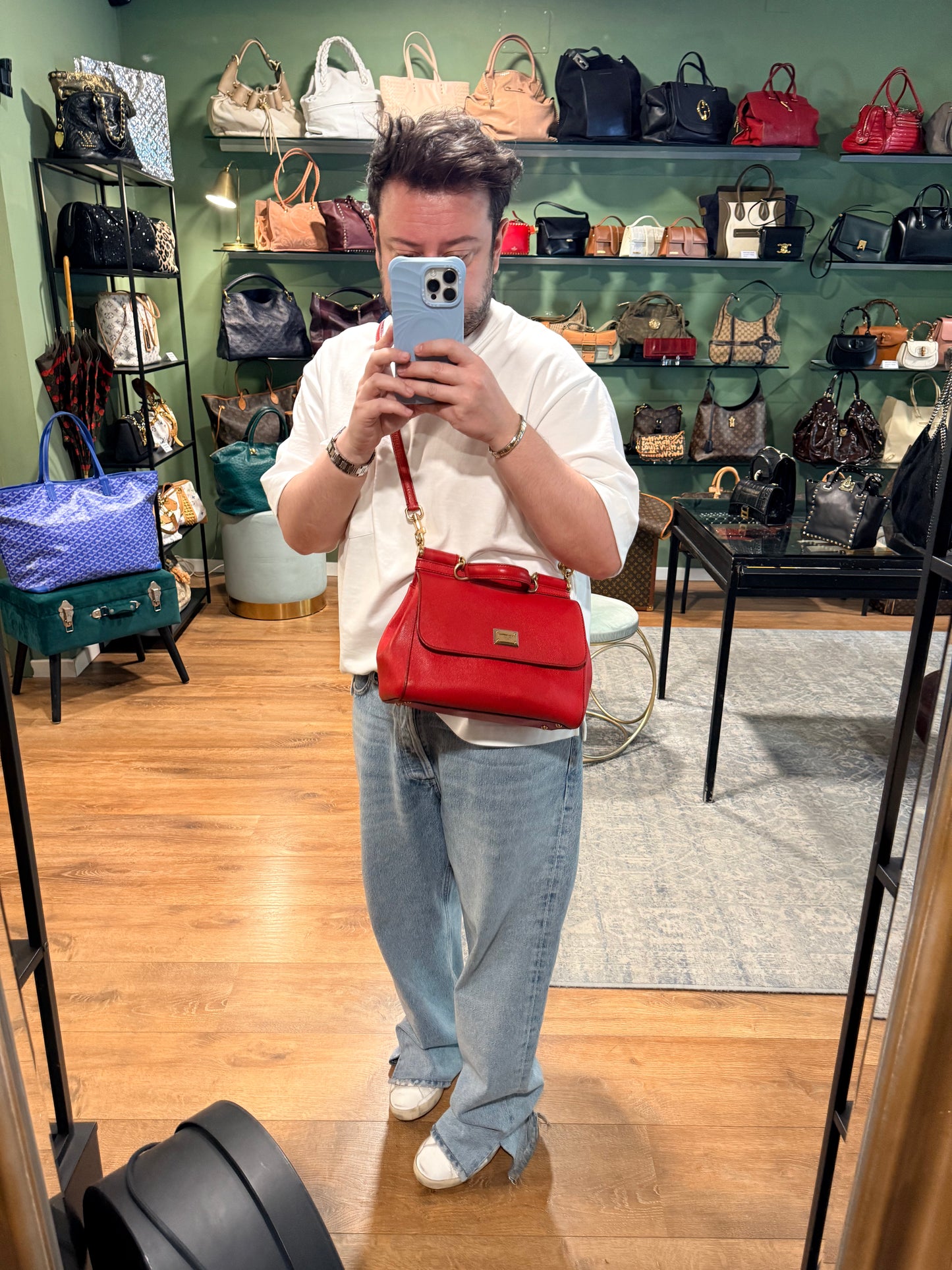 DOLCE & GABBANA RED MEDIUM MISS SICILY HANDBAG