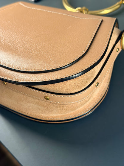 CHLOE SMALL BEIGE NILE BRACELET CROSSBODY BAG