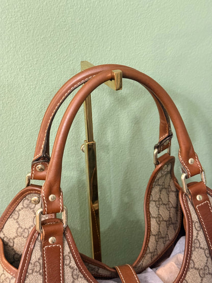 GUCCI BROWN GG SUPREME BARDOT HANDBAG