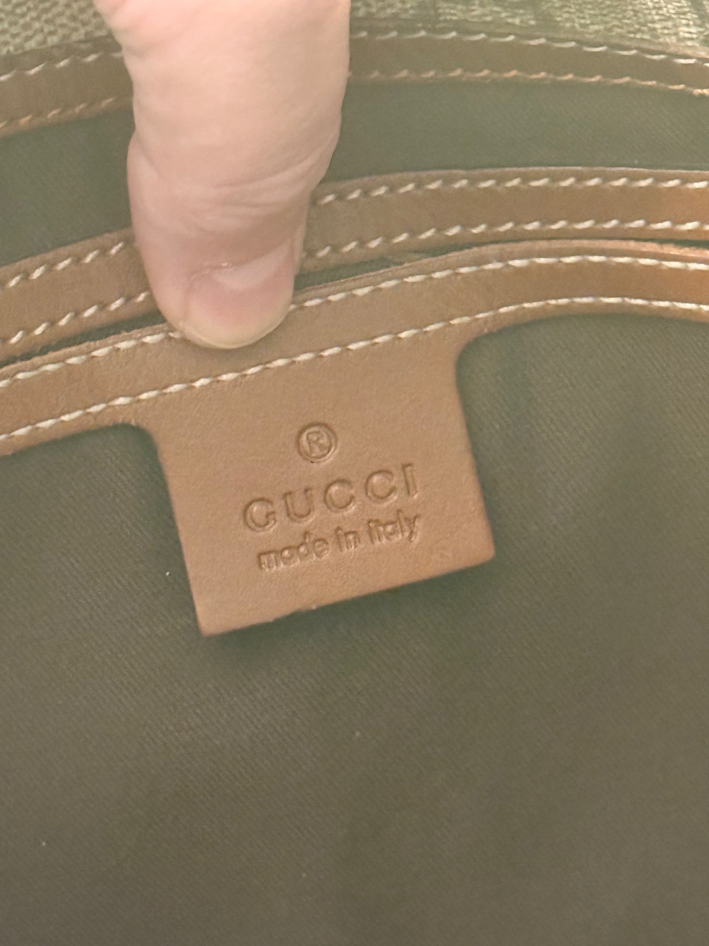 GUCCI BROWN GG SUPREME BARDOT HANDBAG