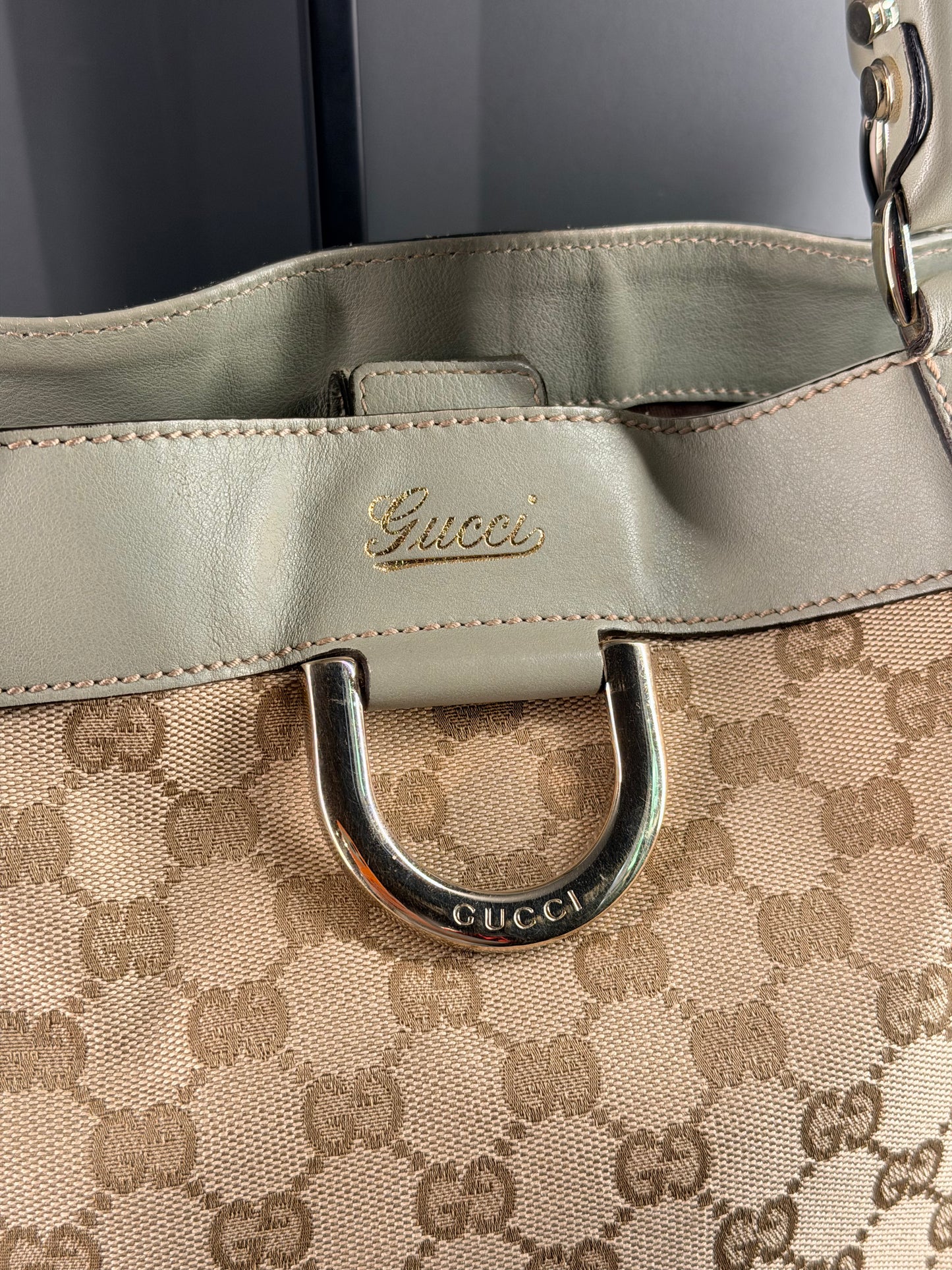 GUCCI GG CANVAS ABBEY D RING SHOPPING TOTE