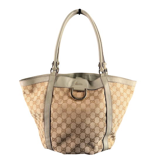 GUCCI GG CANVAS ABBEY D RING SHOPPING TOTE