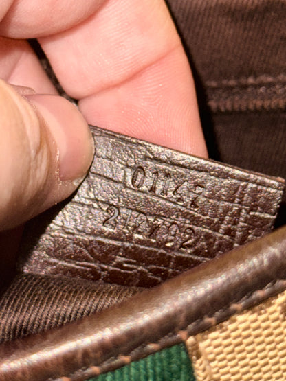 GUCCI BROWN MONOGRAM SMALL JACKIE SHOULDER BAG