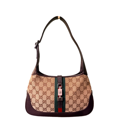 GUCCI BROWN MONOGRAM SMALL JACKIE SHOULDER BAG