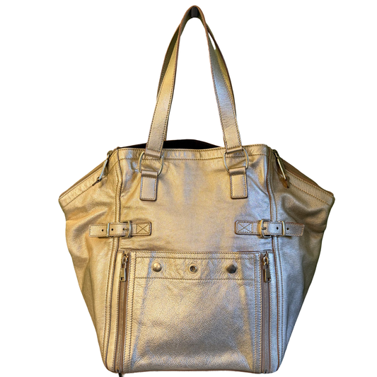 SAINT LAURENT GOLD LARGE DOWNTOWN HANDBAG