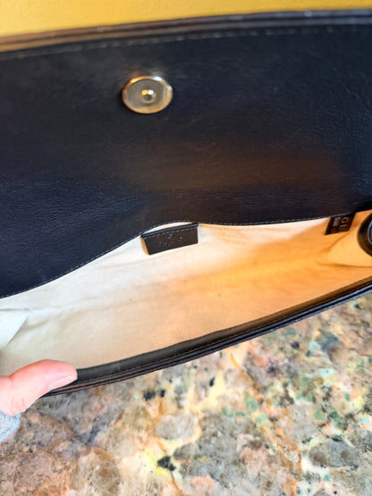 GUCCI BLACK GUCCISSIMA LONG CLUTCH