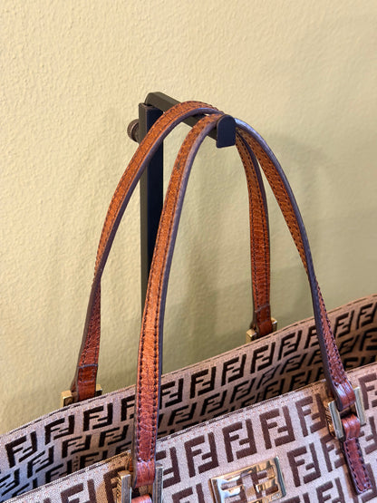 FENDI BROWN ZUCCHINO SHOPPING TOTE