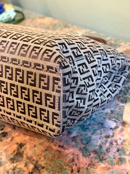 FENDI BROWN ZUCCHINO SHOPPING TOTE