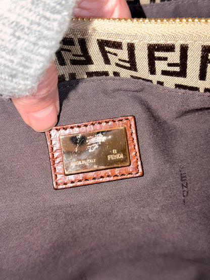 FENDI BROWN ZUCCHINO SHOPPING TOTE