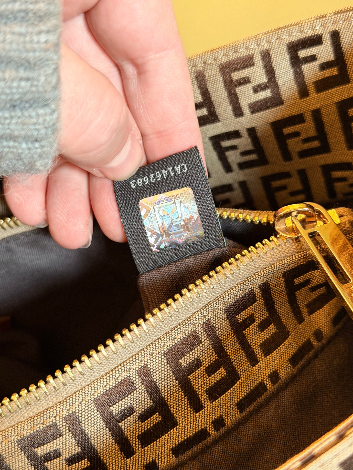 FENDI BROWN ZUCCHINO SHOPPING TOTE