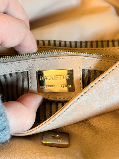 FENDI POWDER PINK BAGUETTE SHOULDER BAG