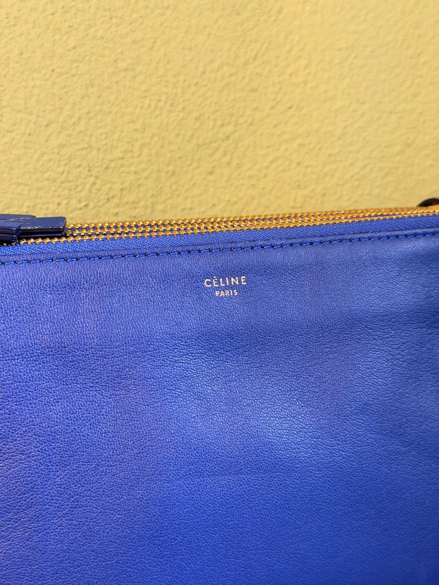 CÈLINE BLUE SMALL TRIO CROSSBODY BAG