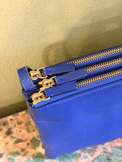 CÈLINE BLUE SMALL TRIO CROSSBODY BAG