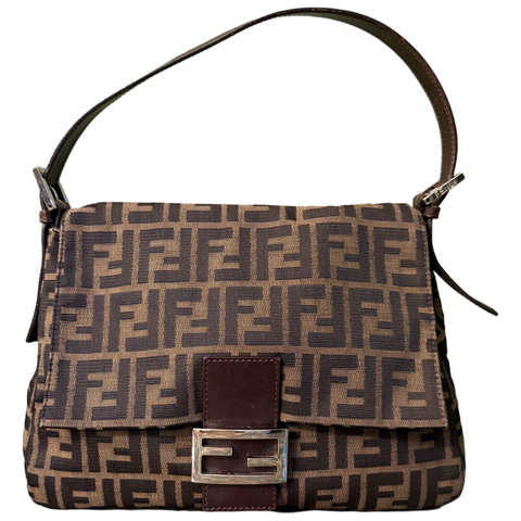 FENDI ZUCCA MAMA BAGUETTE SHOULDER BAG