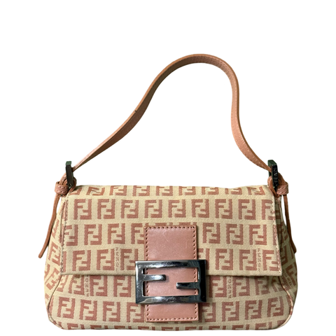 FENDI PINK ZUCCHINO MINI MAMA BAGUETTE SHOULDER BAG