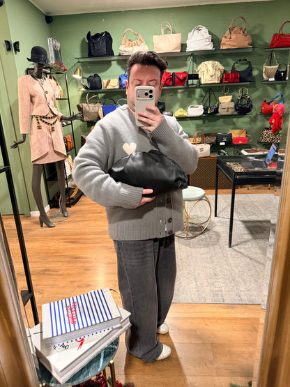 BOTTEGA VENETA BLACK POUCH HANDBAG