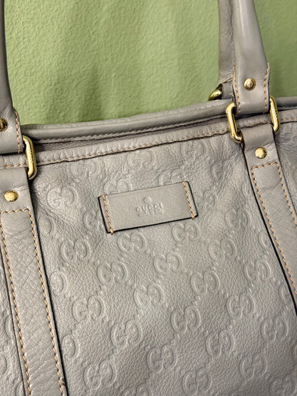 GUCCI GREY GUCCISSIMA LARGE HANDBAG