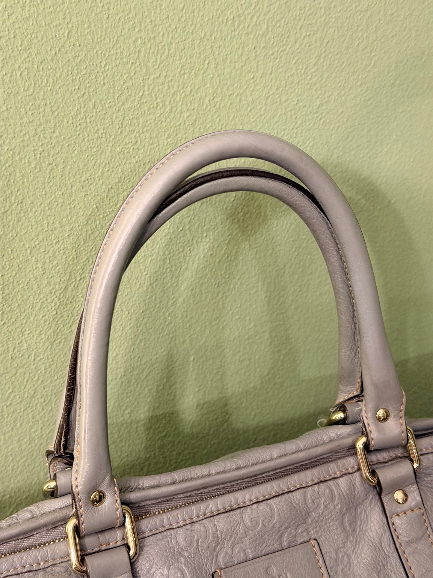 GUCCI GREY GUCCISSIMA LARGE HANDBAG