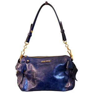 MIU MIU NAVY BOW SMALL SHOULDER BAG