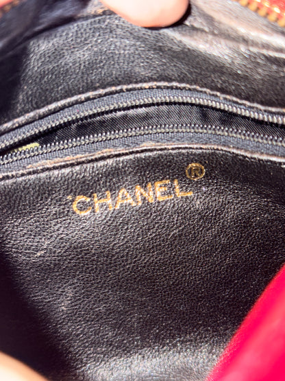 CHANEL RED QUILTED SMALL CAMERA BAG