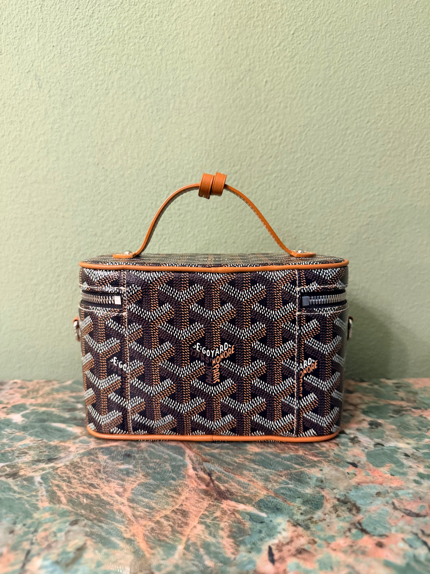 GOYARD BLACK GOYARDINE MUSE MINI VANITY CROSSBODY BAG