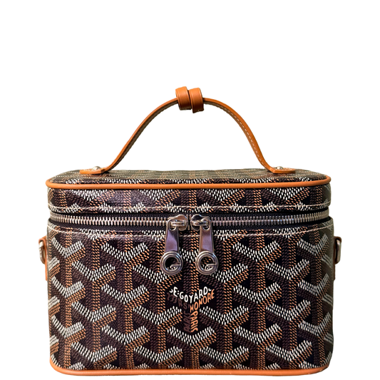 GOYARD BLACK GOYARDINE MUSE MINI VANITY CROSSBODY BAG