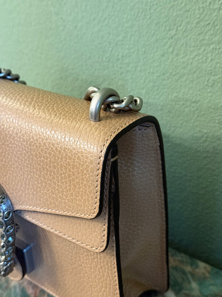 GUCCI BEIGE LEATHER MINI DIONYSUS CROSSBODY BAG