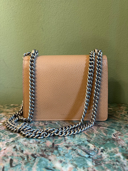 GUCCI BEIGE LEATHER MINI DIONYSUS CROSSBODY BAG