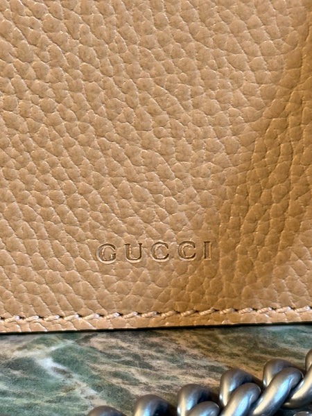 GUCCI BEIGE LEATHER MINI DIONYSUS CROSSBODY BAG