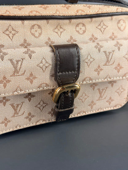 LOUIS VUITTON MINI LIN BROWN JULIETTE CROSSBODY BAG