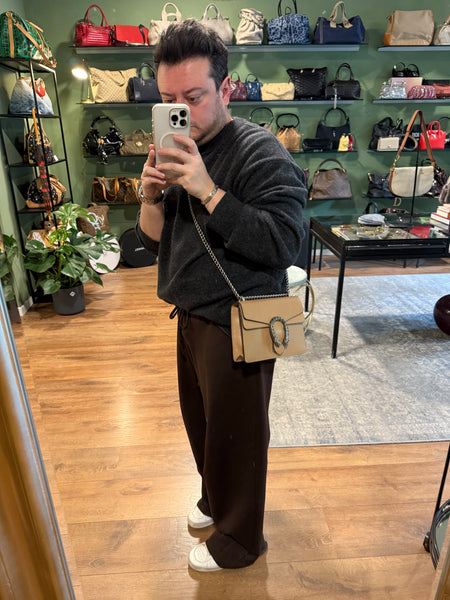 GUCCI BEIGE LEATHER MINI DIONYSUS CROSSBODY BAG