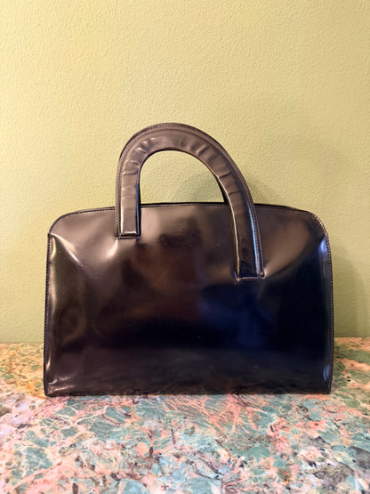 PRADA BLACK SPAZZOLATO HANDBAG