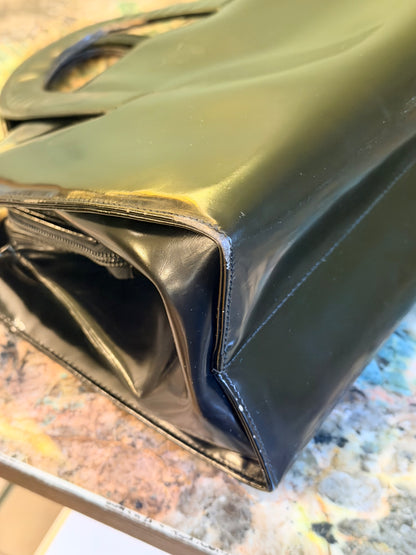 PRADA BLACK SPAZZOLATO HANDBAG