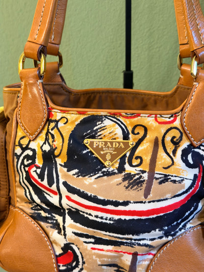 PRADA VENEZIA PRINT SMALL CARGO SHOULDER BAG