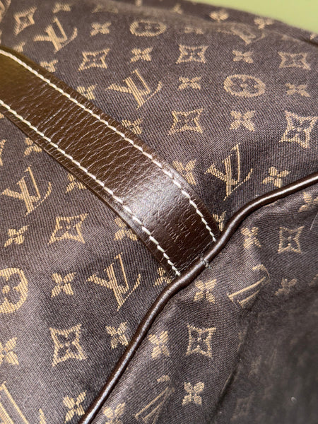 LOUIS VUITTON BROWN MINI LIN BANDOULIERE SPEEDY 30