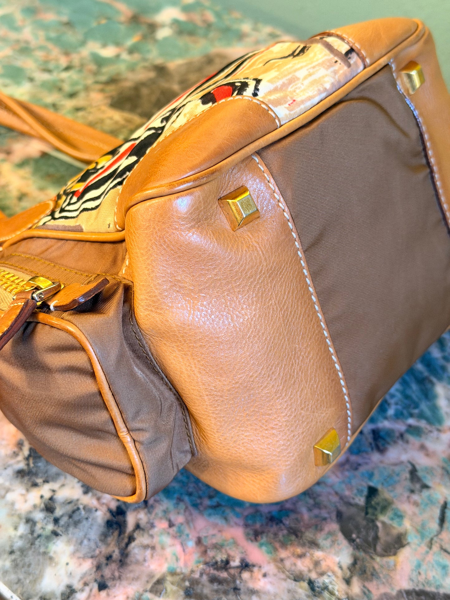 PRADA VENEZIA PRINT SMALL CARGO SHOULDER BAG