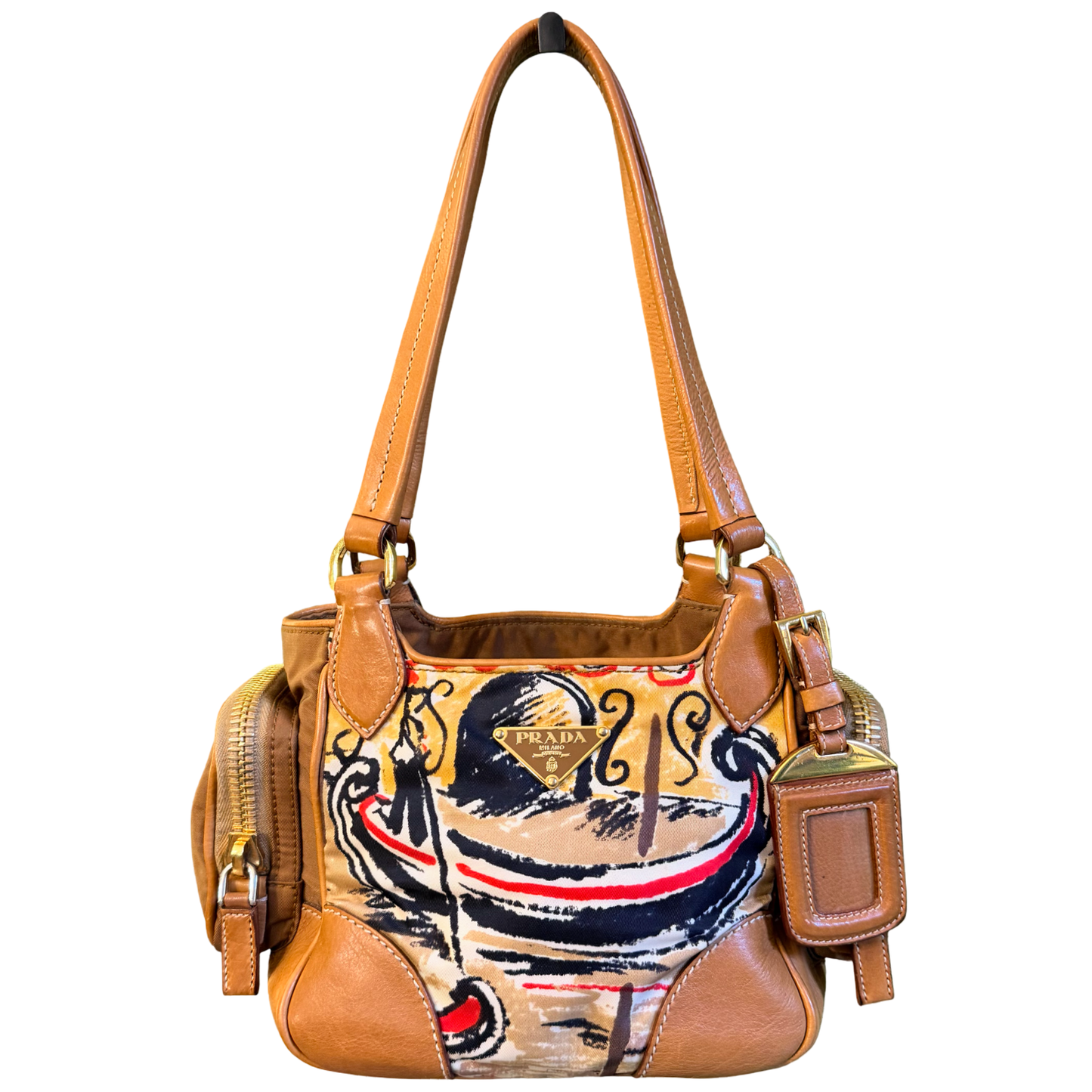 PRADA VENEZIA PRINT SMALL CARGO SHOULDER BAG