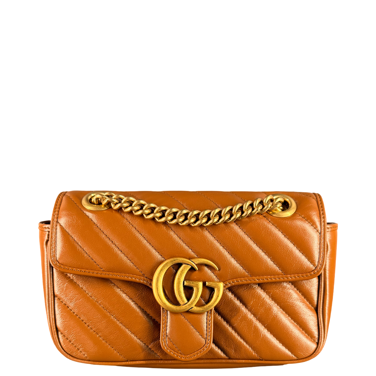 GUCCI TAN SMALL MARMONT CROSSBODY BAG