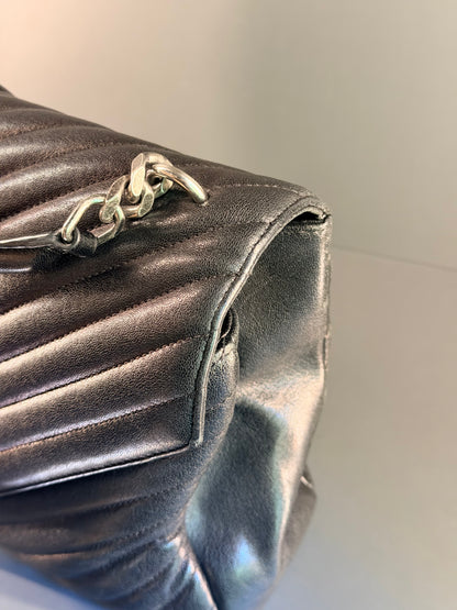 SAINT LAURENT BLACK LARGE COLLEGE SHOULDER BAG